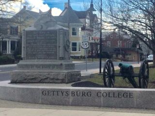 1905 Gettysburg Albumen Photo Of Veteran at Ohio Monument - Cannons 6