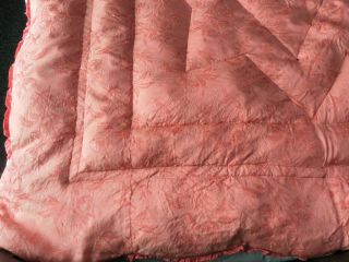 Vintage feather filled Eiderdown double bed cover duvet satin embossed design 2
