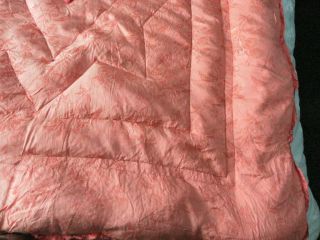 Vintage feather filled Eiderdown double bed cover duvet satin embossed design 3