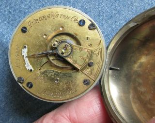 Antique GAR Civil War Veteran’s POCKET WATCH Aurora Watch Co.  IL 7 jewels 5