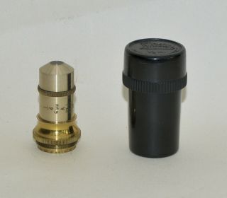 2/3 " Parachromatic Objective Lens In Can For Brass Microscope - Watson & Sons.