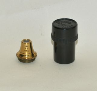 2/3 In Argus Objective Lens In Can For Brass Microscope - W.  Watson & Sons.