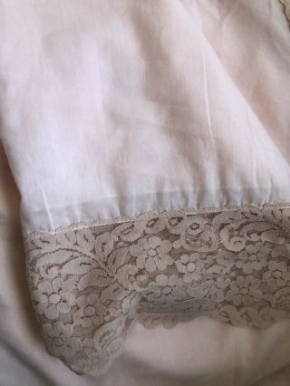 Saks Fifth Avenue Vintage Victorian Taupe Lace Light Pink Bedspread Coverlet