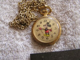 Vintage Bradley Mickey Mouse Pocket Watch 17 Jewels