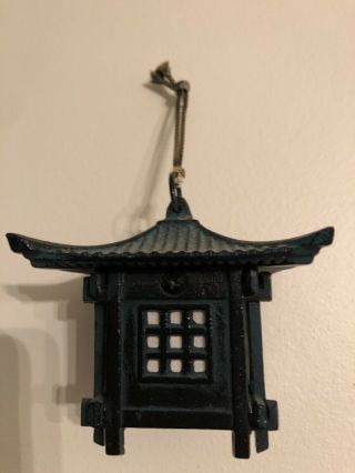 Heavy Vintage Antique Japanese Miniature Metal Temple (painted Pewter?)