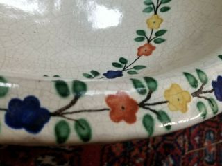 Rare Antique Vintage Floral Porcelain Ceramic Bathroom Sink 6