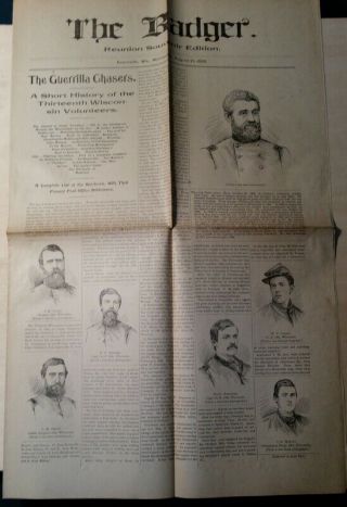 1895 Gar Reunion The Badger Newspaper Evansville Wi Wisconsin 13th Volunteers