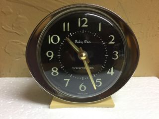 Vintage Westclox Baby Ben Wind Up Alarm Clock 58056 Ivory Case W/brown Dial