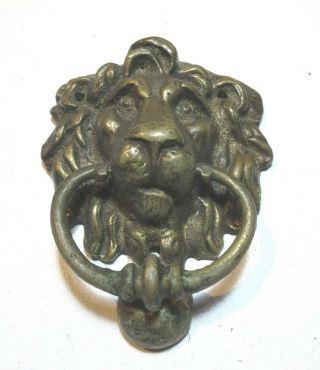 Antique Victorian Brass Door Knocker Lion 3