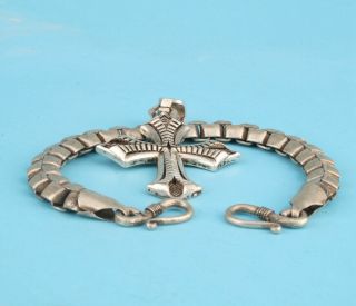 2 Retro Chinese Tibetan Silver Bracelet Cross Pendant Fashionable Lady Gift