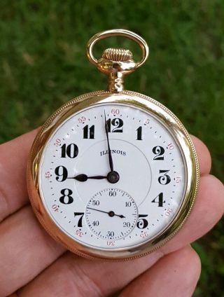 Illinois Time King 16s 21J Model 9 Pocket Watch Extra Minty Serviced 