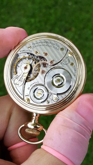Illinois Time King 16s 21J Model 9 Pocket Watch Extra Minty Serviced 