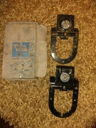Vintage Barn Door Rollers Flexible Hanger Big 4 National Mfg Co Pair Hardware