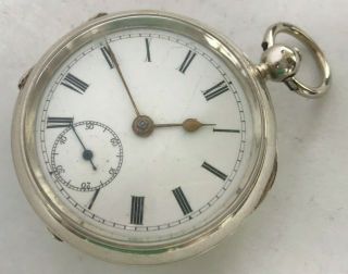 16s Antique Ca.  1880 925 Silver English Lever Fusee Key Winding Pocket Watch