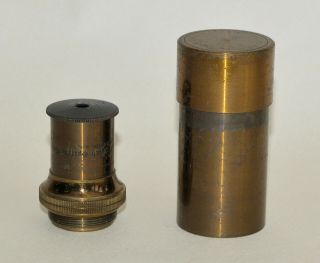 2/3 " Objective Lens In Can For Brass Microscope - Bausch & Lomb.