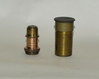 1/12 Inch Oil Imm,  Objective Lens In Can For Brass Microscope - Leitz.