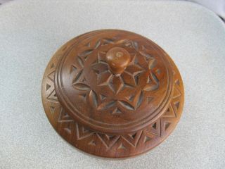 VINTAGE OLD HAND MADE CARVED WOODEN ROUND CUP BOWL FOR SUGAR 2