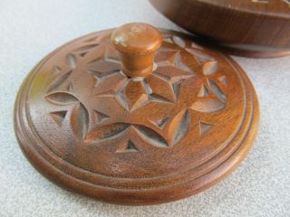 VINTAGE OLD HAND MADE CARVED WOODEN ROUND CUP BOWL FOR SUGAR 5