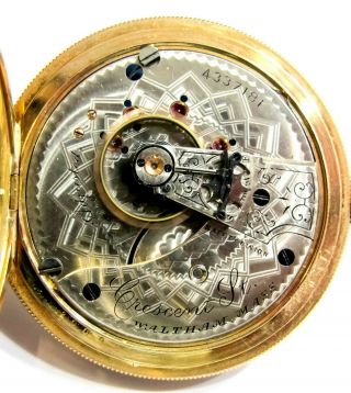 A,  Dial - 18s Waltham 17j Crescent St.  M - 1883 Gold Filled Pocket Watch (3852)