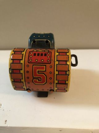 VINTAGE 1940’S LOUIS MARX TIN WIND UP TOY FLIP OVER LITHO TANK NO.  5 RARE 7