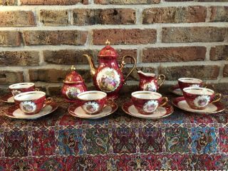 Vintage Limoges Coffee Set Gold Plated And Hand Made (6 Persons)