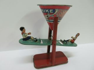 Vintage J.  Chein Tin Litho " Busy Mike " See Saw Beach Sand Toy,  1930 
