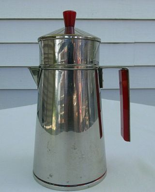 Vintage Art Deco Napier Silverplate Bakelite Handled Small Coffee Pot W/ Sugar