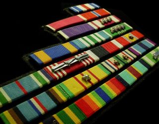 Vn - Desert Storm Us Army Ribbon Bar W/ Silver Star Purple Heart Medal Gulf War