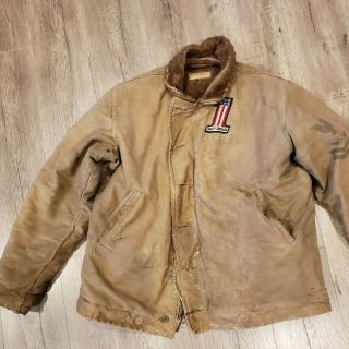 3 Vintage Wwii Us Navy Usn N - 1 Deck Jacket.
