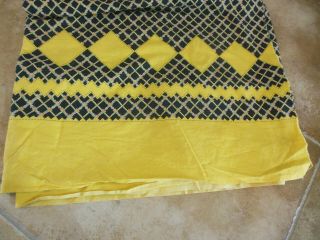 Vtg Yellow & Black Cotton Fabric 5 Yards,