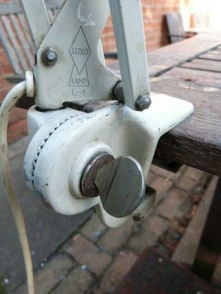 LOVELY VINTAGE INDUSTRIAL LUXO NORWAY DESK BENCH LAMP WITH CLAMP 8