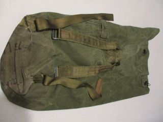 Us Military Army Canvas Duffel Bag Rucksack Backpack Heavy Duty 36 " Long Vintage