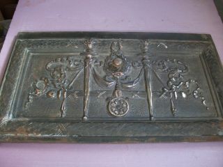 Gorgeous,  Cast Iron Plated Fireplace Architectural 12x20 Aprx,  Copper Hints