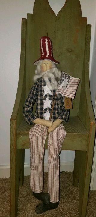 Primitive 4 Th Of July Uncle Sam Doll By Honey & Me