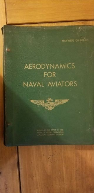 Vintage U.  S.  Navy Vietnam War Memorabilia Aerodynamics For Naval Aviators Book