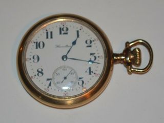 1911 Hamilton 16 Size 975 Open Face 17 Jewel Pocketwatch,  Swing Out 20 Year Case