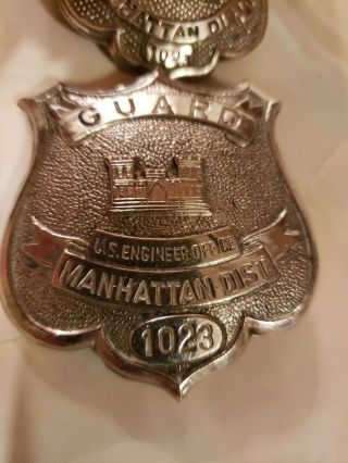 Rare WWll Manhattan Project Guard Hat Badge And Uniform Badge Very Rare 3