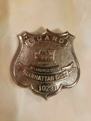 Rare WWll Manhattan Project Guard Hat Badge And Uniform Badge Very Rare 8