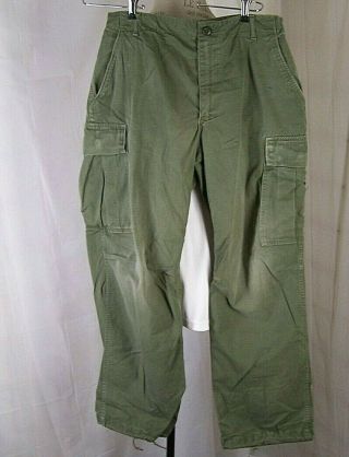 Vietnam 1969 Poplin Rip - Stop Jungle Pants Trousers Og 107 Regular Medium Zipperd