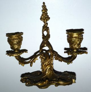 19th Century French Antique Bronze Candlesticks Style Louis Xv A2