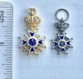 Order Of Nassau Dutch Netherlands Commander Cross Medal Miniatures Enamel