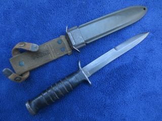 Vintage Ww2 Us M3 Military Knife And Sheath By Utica Guard Marked