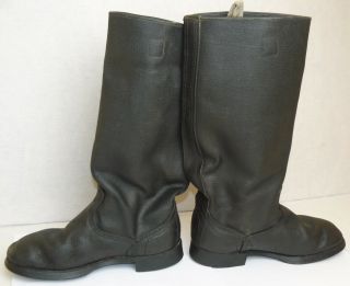 Vtg Soviet Russian Army Soldier Kirza Leather Boots Military Uniform Size 10 Us