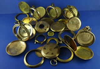 Antique Gold Filled 25/20/10/5 Pocket Watch / Watch Cases Scrap 400 Grams