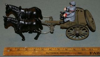 Confederate Cast Iron Civil War Horse Drawn Caisson Set With 2 Soldiers