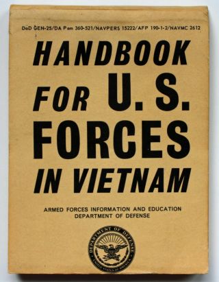 1966 Vintage Handbook For U.  S.  Forces In Vietnam (pocket Sized)