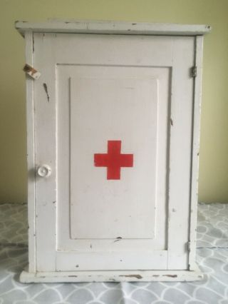 Antique Primitive Vintage Wood First Aid/medicine Cabinet