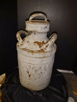 Antique Ellisco 5 Gallon Sunoco Metal Gas Delivery Can Embossed Service Station