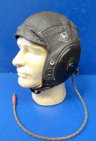 Usaaf Type A - 11 Flying Helmet W/receivers - Size Large -