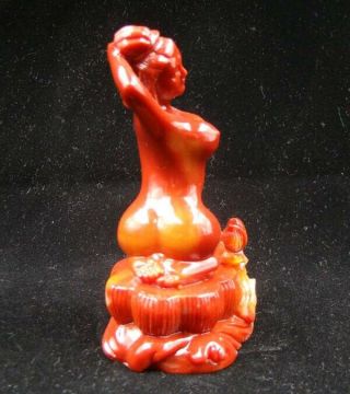 Chinese Handmade Carving Statue People Ancient beauty Natural Jade Agalmatolite 5